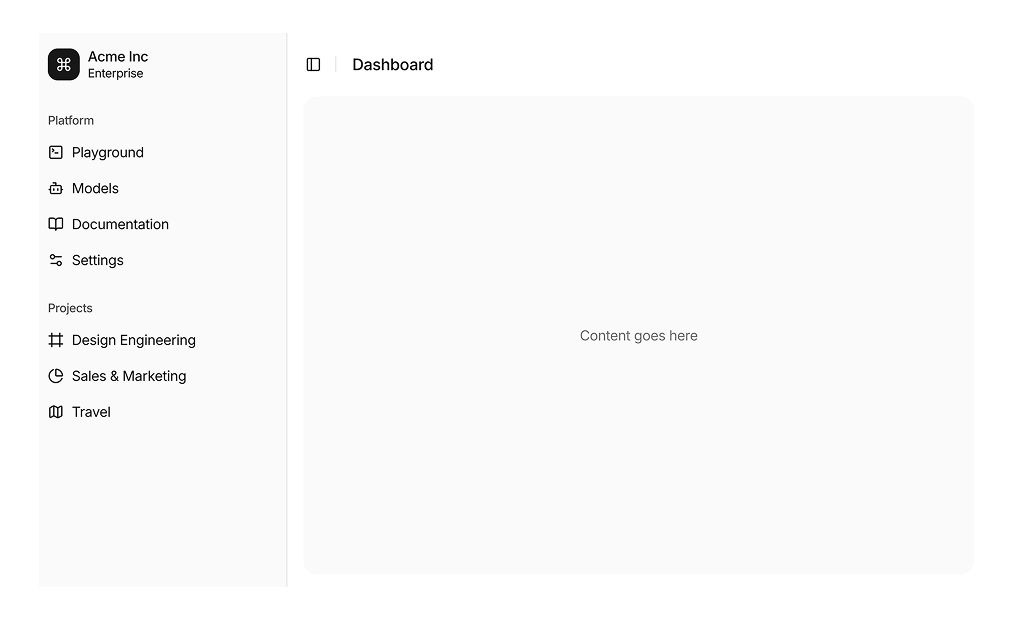 shadcn sidebar layouts blocks