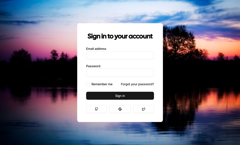 shadcn login form blocks